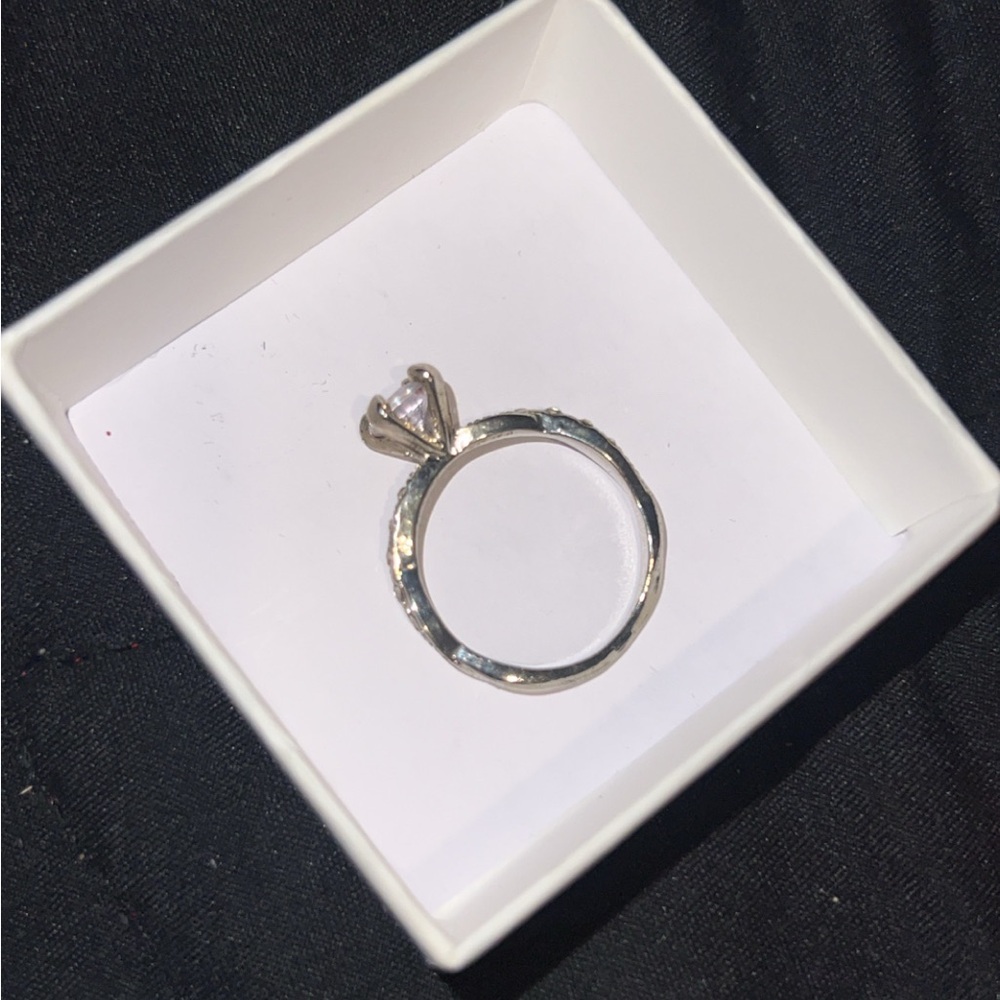 Elegant Silver Ring with Clear Stone
